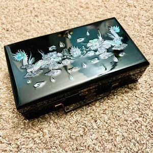 Handcrafted Imported Mother of Pearl Wooden Asian Jewelry Box (unused)